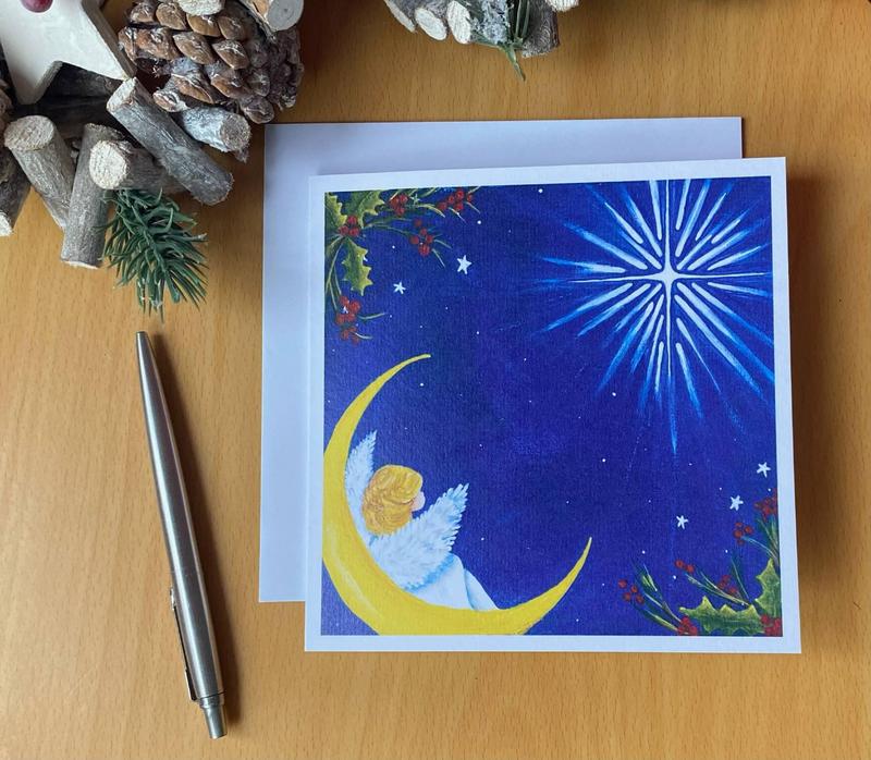 Star and Moon Christmas Card