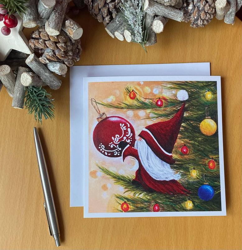 Christmas Tree Santa Christmas Card