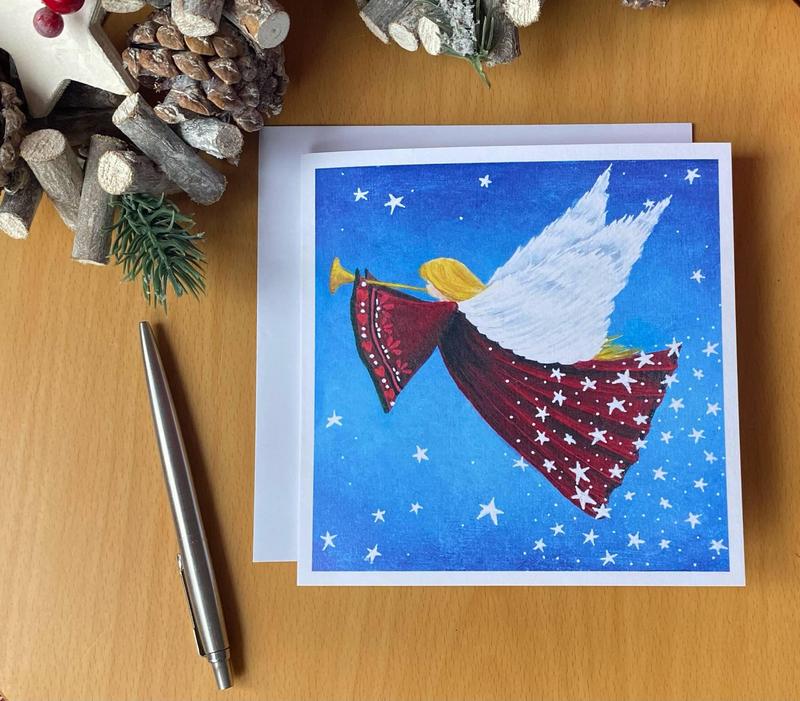 Angel with Trumpet Christmas Card