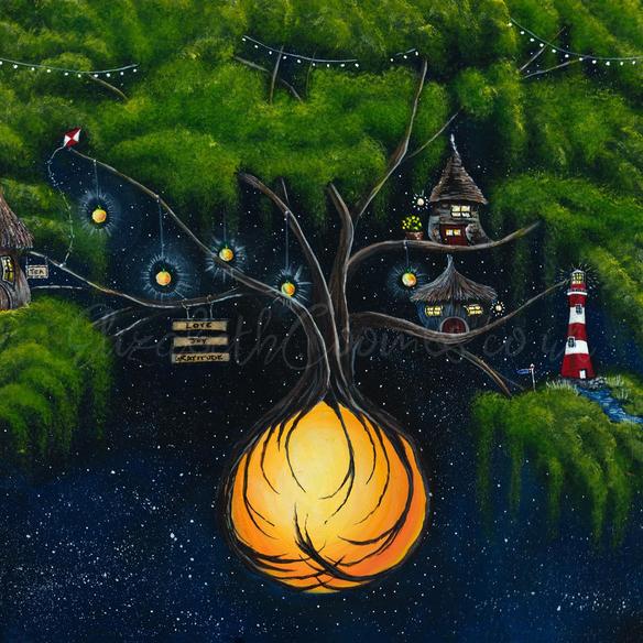 The Forest Lighthouse Greeting Card