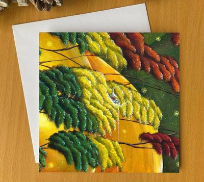 Rainbow Tree House Greeting Card