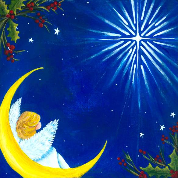 Star and Moon Christmas Card